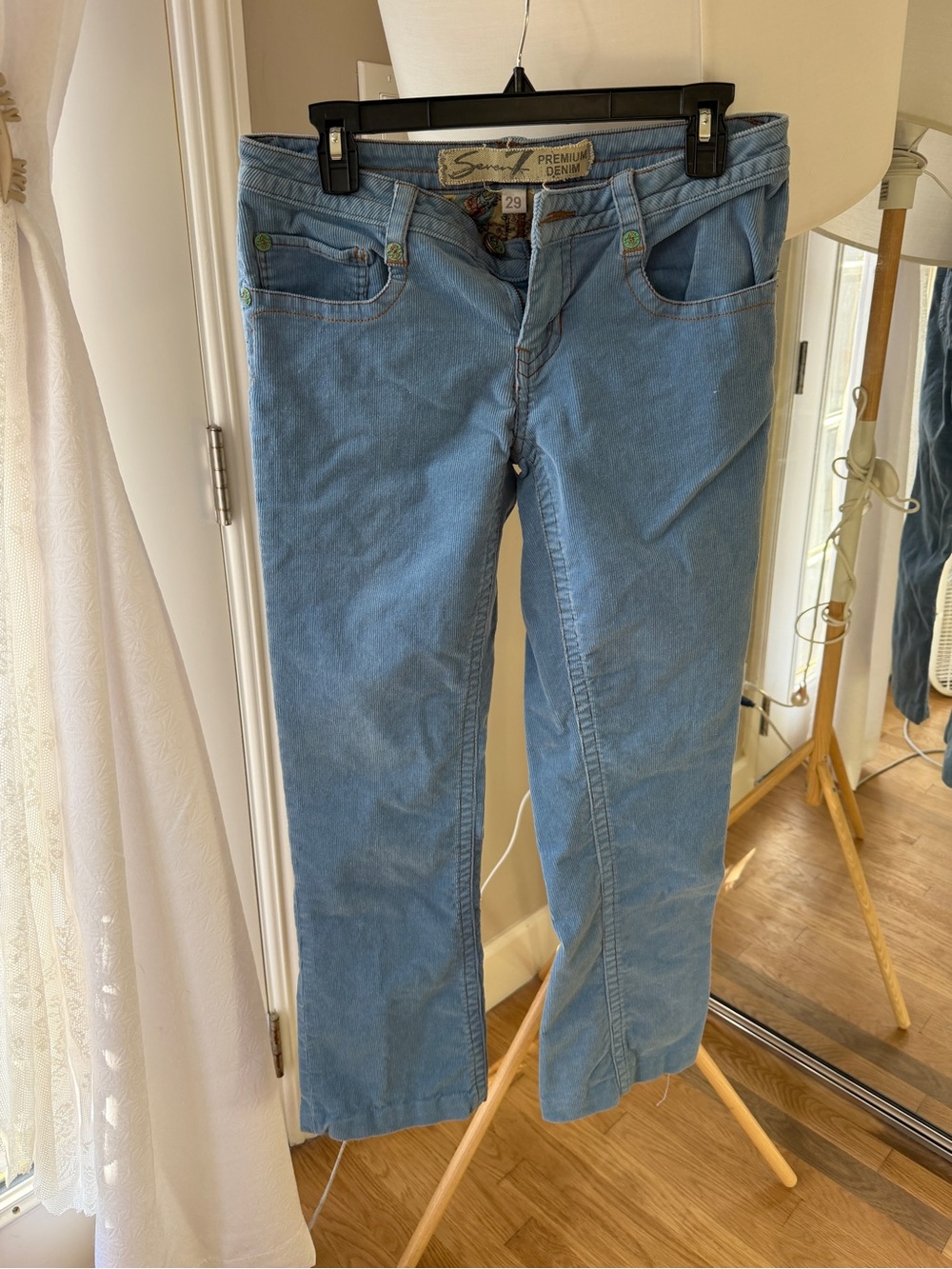 Blue corduroy pants